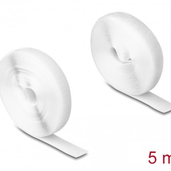 DELOCK ταινία τύπου Velcro 20919, heavy duty, 5mx20mm, λευκή