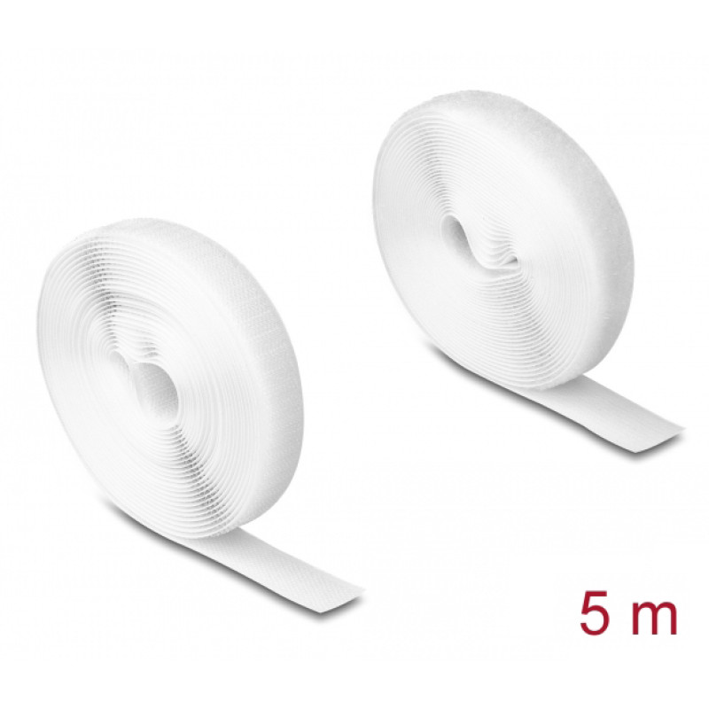 DELOCK ταινία τύπου Velcro 20919, heavy duty, 5mx20mm, λευκή