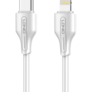LDNIO καλώδιο Lightning σε USB-C LC121I, 30W PD, 1m, λευκό