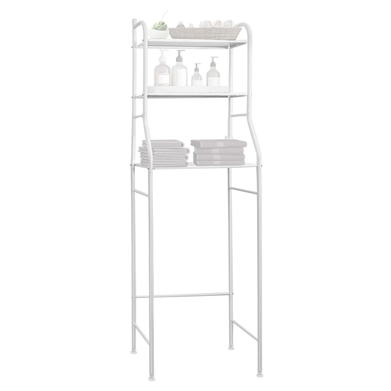 Ραφιέρα μπάνιου HUH-0134 με 3 ράφια, μεταλλική, 48x25x153cm, λευκή