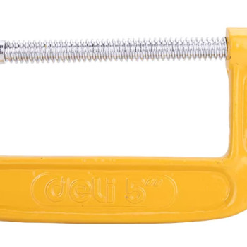 DELI σφιγκτήρας τύπου C DL-G205 με μέγιστο άνοιγμα 125mm, κίτρινος