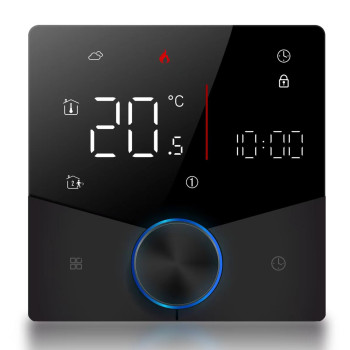 Smart θερμοστάτης πετρελαίου BHT-009GBLW, WiFi, χωνευτός, μαύρος