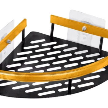 HOME USE γωνιακό ράφι τοίχου HUH-0157, αλουμινίου, 28x5.5x21cm, χρυσό