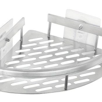 HOME USE γωνιακό ράφι τοίχου HUH-0158, αλουμινίου, 28x5.5x21cm, ασημί