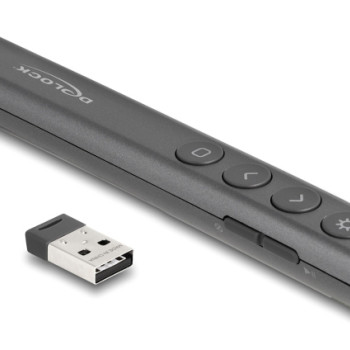 DELOCK τηλεχειριστήριο παρουσιάσεων 64250 με laser & πλήκτρα, 30m, γκρι