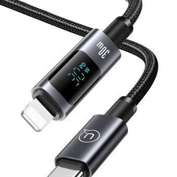 USAMS καλώδιο Lightning σε USB-C US-SJ672, 30W, 480Mbps, 1.2m, μαύρο