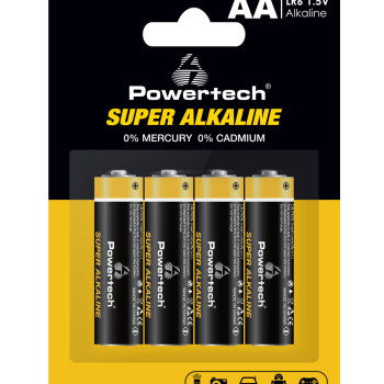 POWERTECH αλκαλικές μπαταρίες Super Alkaline PT-1214, AA, 1.5V, 4τμχ