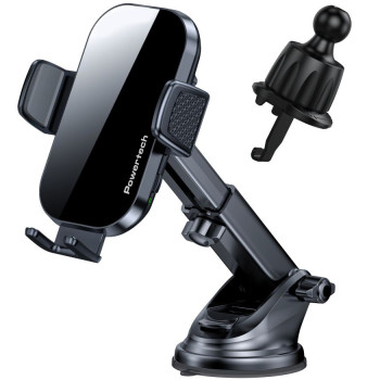 POWERTECH ασύρματος φορτιστής & βάση αυτοκινήτου PT-1271, 15W, μαύρος