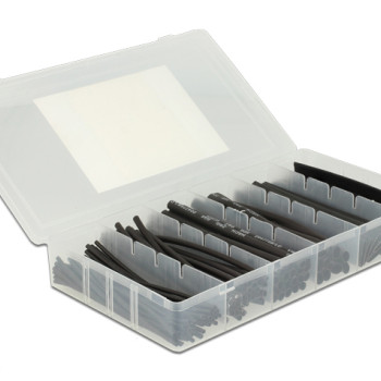 DELOCK σετ θερμοσυστελλόμενων μονωτικών 86271, 2:1, μαύρα, 100τμχ