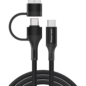 POWERTECH καλώδιο USB & USB-C σε USB-C PTR-0158, PD 60W, copper, 1.5m, μαύρο