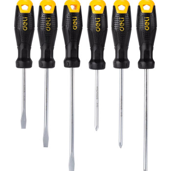 DELI σετ κατσαβίδια DL620006, 3x ίσια & 3x σταυρωτά, μαγνητικά, 6τμχ