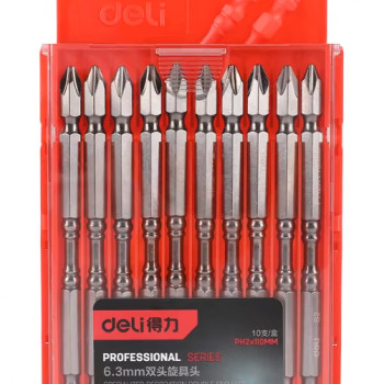 DELI μύτες κατσαβιδιού DL254110 για δράπανο, σταυρωτές, PH2x110mm, 10τμχ