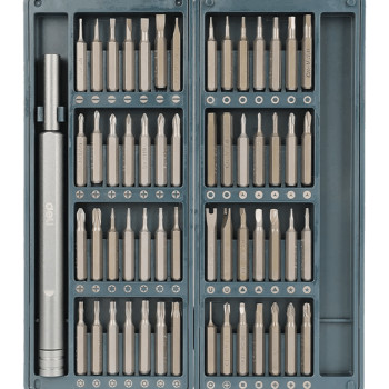 DELI σετ κατσαβίδι ακριβείας DL241057 με 56 μύτες, με θήκη, 57τμχ