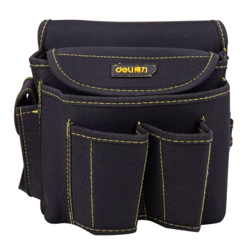 DELI εργαλειοθήκη μέσης DL-P4, υφασμάτινη, 22x14x20cm, μαύρη
