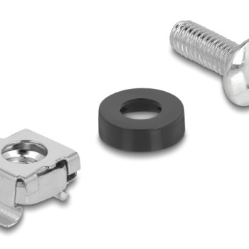 DELOCK σετ βίδες με παξιμάδια 42432 για rack, M6/16mm, ασημί, 100τμχ