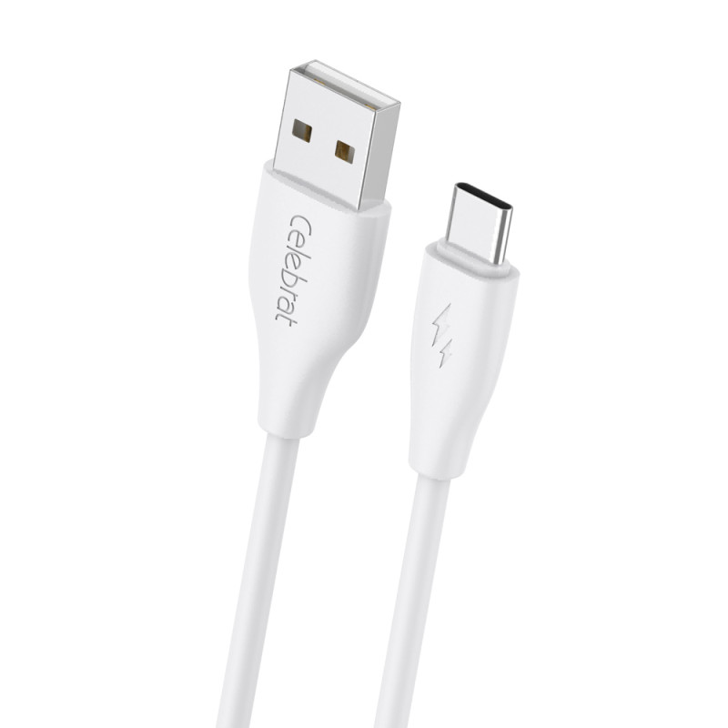 CELEBRAT καλώδιο USB-C σε USB CB-31A, 3A, 480Mbps, 1m, λευκό