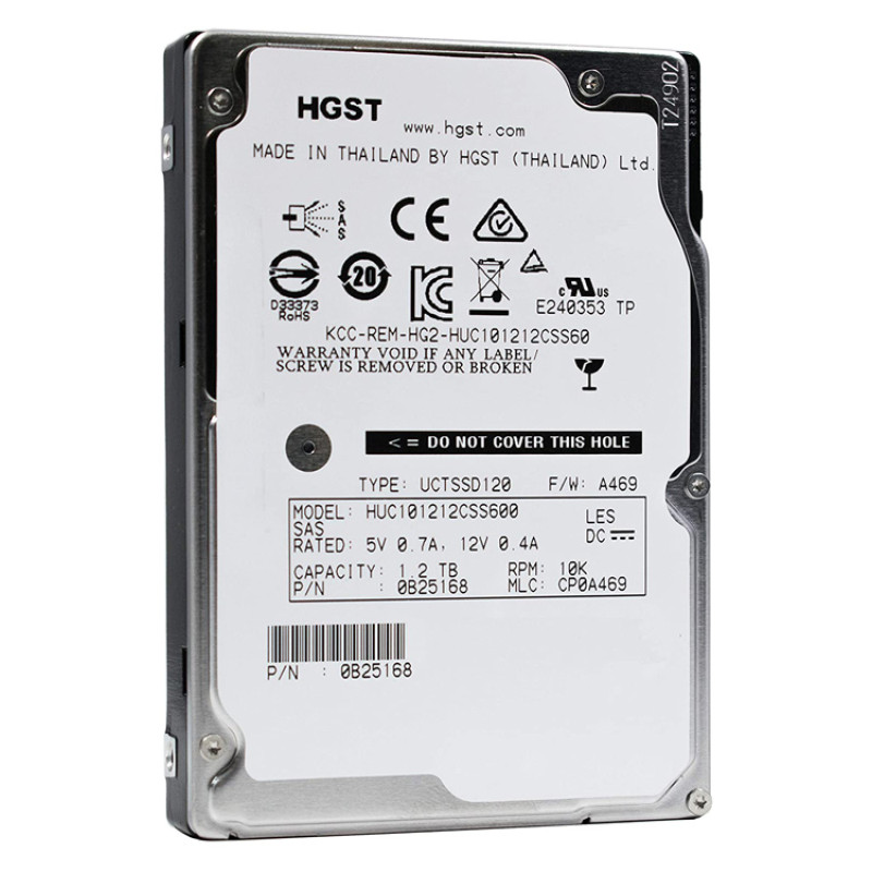 HGST used SAS HDD HUC101212CSS600, 1.2TB, 10K RPM, 6Gb/s, 2.5