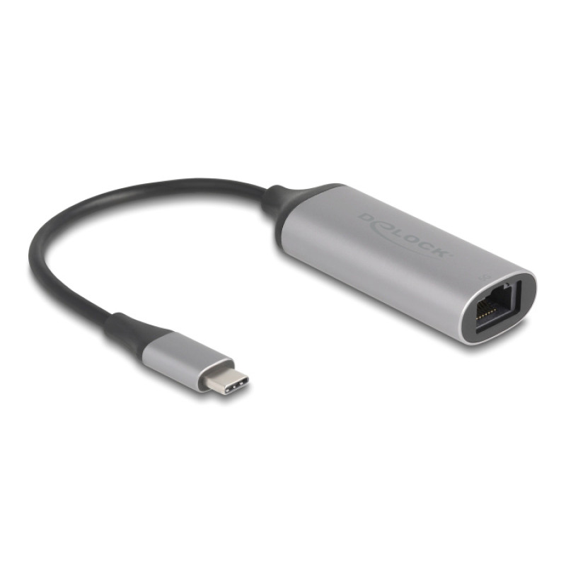 DELOCK αντάπτορας δικτύου 81570, USB-C, 5Gbps Ethernet, ασημί
