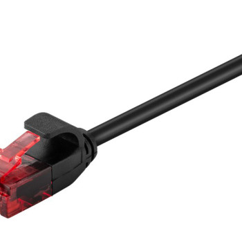 GOOBAY καλώδιο δικτύου 71547, CAT 6 U/UTP, slim, copper, 250MHz, 0.15m, μαύρο