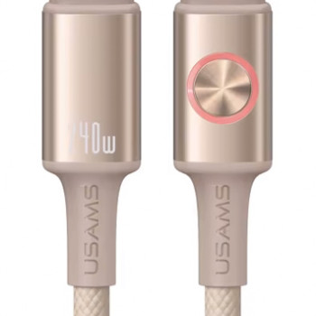 USAMS καλώδιο USB-C SJ751, 240W, 480Mbps, 1.2m, μπεζ