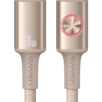 USAMS καλώδιο USB-C SJ752, 60W, 480Mbps, 1.2m, μπεζ