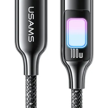 USAMS καλώδιο USB-C SJ750, 100W, 480Mbps, 1.2m, μαύρο