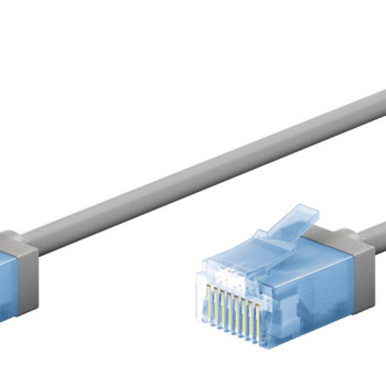 GOOBAY καλώδιο δικτύου 74227, CAT 6A U/UTP, ultra slim, copper, 500MHz, 10m, γκρι