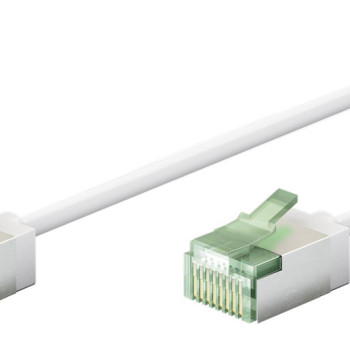 GOOBAY καλώδιο δικτύου 74357, CAT 8.1 U/FTP, ultra slim, copper, 2000MHz, 0.15m, λευκό
