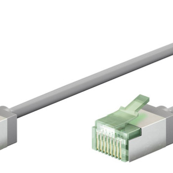 GOOBAY καλώδιο δικτύου 74343, CAT 8.1 U/FTP, ultra slim, copper, 2000MHz, 0.15m, γκρι