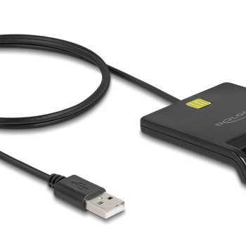 DELOCK card reader 91724 για smart card, USB σύνδεση, 480Mbps, μαύρο
