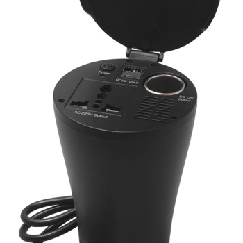 POWERTECH inverter αυτοκινήτου PTL-022, 150W, 12V DC σε 220V AC, με USB/USB-C