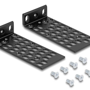 DELOCK σετ βάσεις τοποθέτησης για rack 67281, μαύρο, 2τμχ