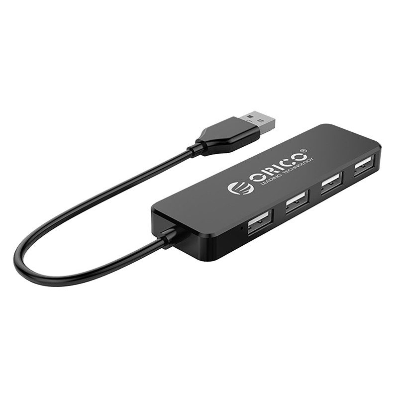 ORICO USB hub FL01, 4x θυρών, USB 2.0, 480Mbps, USB σύνδεση, μαύρο
