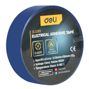 DELI μονωτική ταινία υψηλής αντοχής DL5265, 18mm x 9.15m, μπλε