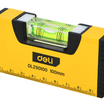 DELI αλφάδι DL290100 με 1 μάτι & κλίμακα, αλουμινίου, 10cm