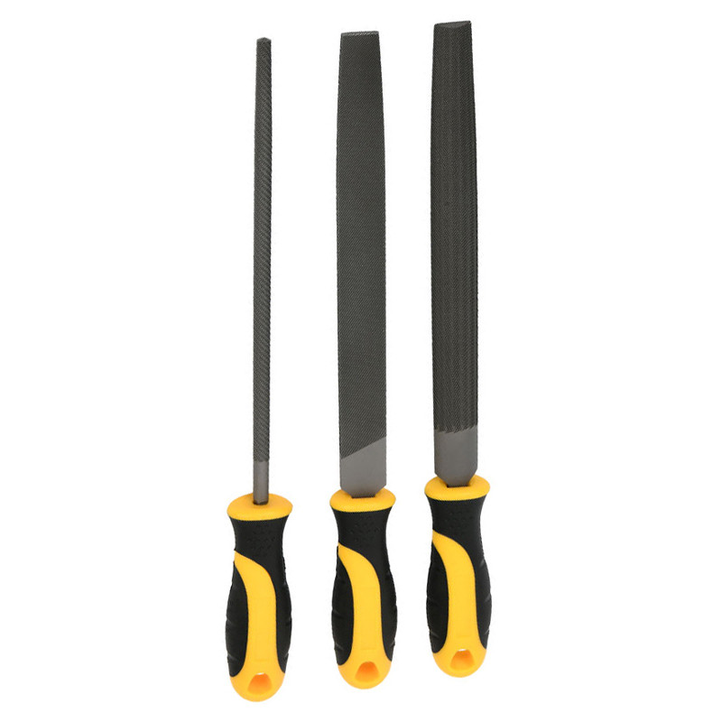 DELI σετ λίμες DL75108 με αντιολισθητική λαβή, μετάλλου, 200mm, 3τμχ