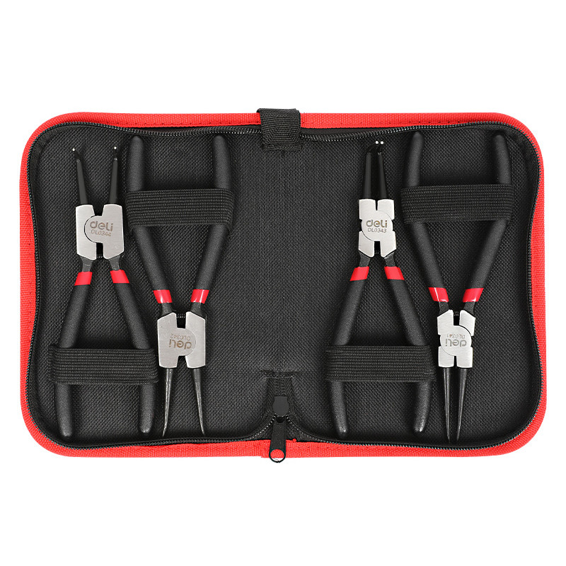 DELI σετ ασφαλειοτσίμπιδα DL104407 με θήκη, 175mm, 4τμχ