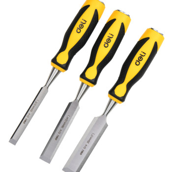 DELI σετ σκαρπέλα ξύλου DL6203-ED1 με αντιολισθητική λαβή, 12/19/25mm, 3τμχ