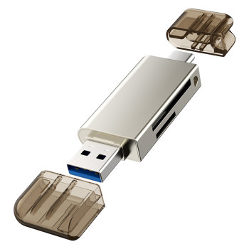 CABLETIME card reader CT-ACMCD2-ZG για SD & micro SD, USB/USB-C σύνδεση, 5Gbps, γκρι