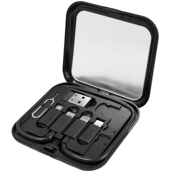 POWERTECH all in one κιτ φόρτισης με καλώδιο & αντάπτορες CAB-U162, 60W, 30cm, μαύρο