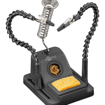 GOOBAY βάση στήριξης πλακέτας 76561 με θέση για κολλητήρι, 2x βραχίονες, μαύρη