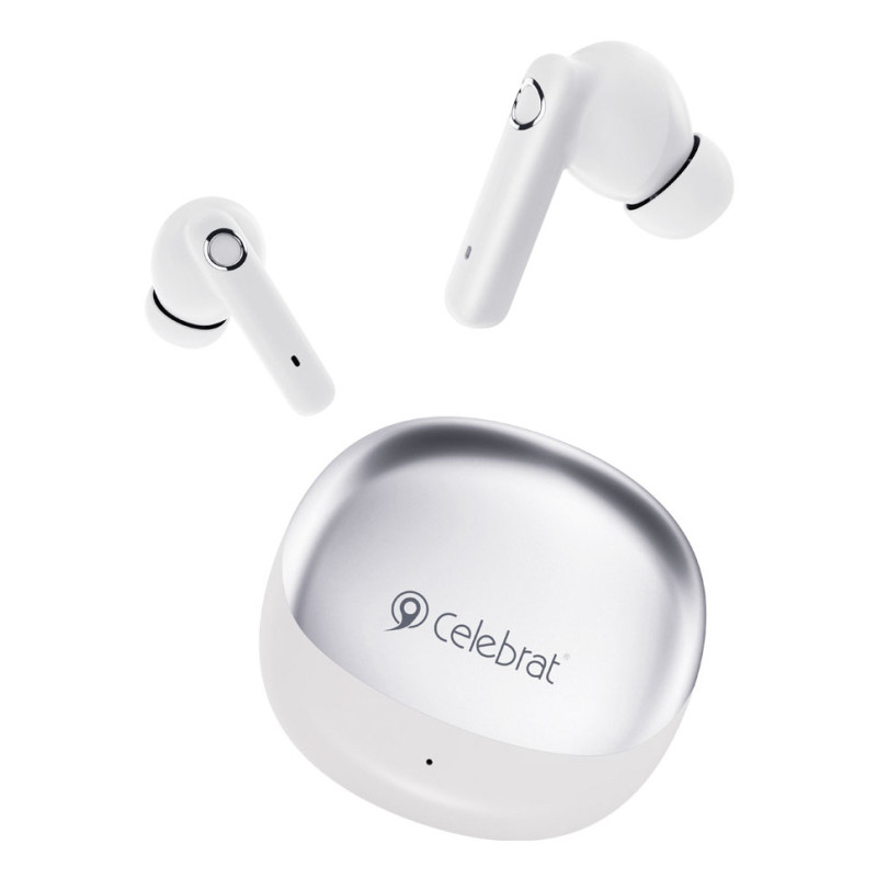 CELEBRAT earphones με θήκη φόρτισης W71, True Wireless, 10mm, 30/200mAh, λευκά