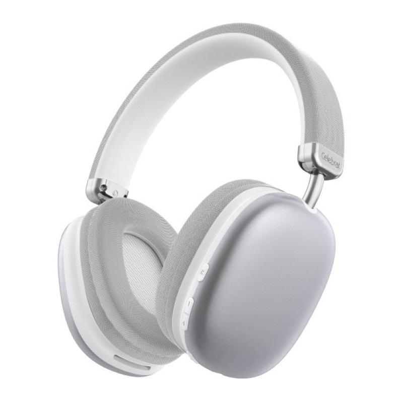 CELEBRAT headphones A39, ασύρματα & ενσύρματα, micro SD, 40mm, 400mAh, ασημί