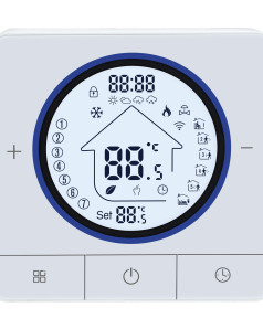 Smart θερμοστάτης αερίου BHT-800WM-GCLW, WiFi, επιτοίχιος, λευκός