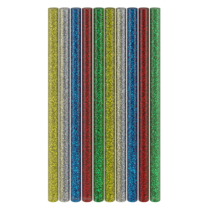 GOOBAY ράβδοι σιλικόνης 77855, Φ11mm x 200mm, glitter διάφορα χρώματα, 10τμχ