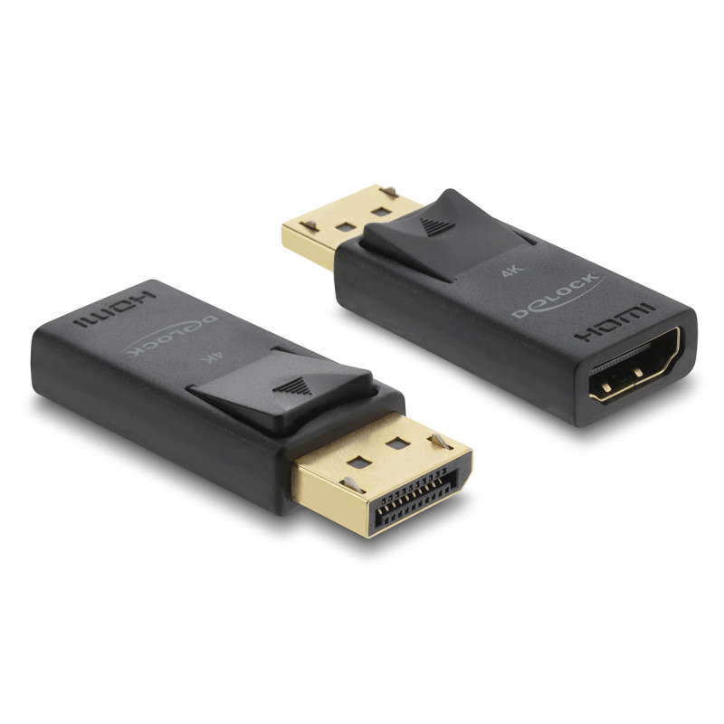 DELOCK αντάπτορας DisplayPort σε HDMI 61086, 4K/60Hz, active, μαύρος