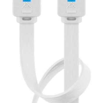 GOOBAY καλώδιο δικτύου 96303, CAT 6A U/UTP, flat, 500MHz, Copper, 0.5m, λευκό