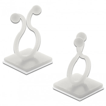 DELOCK Οργανωτής καλωδίων 60175 με αυτοκόλλητη βάση, λευκό, 10τμχ