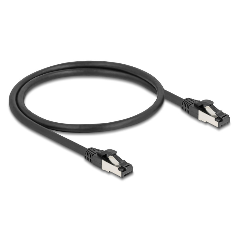 DELOCK καλώδιο δικτύου 80570, CAT 8.1 S/FTP, copper, 2000MHz, 0.50m, μαύρο