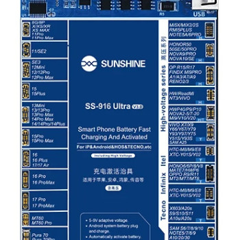 SUNSHINE tester μπαταριών SS-916 Ultra για Apple & Android smartphone, V3.0